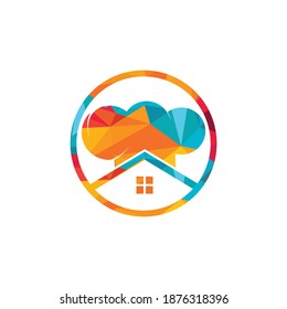 Chef house vector logo design template. Creative chef home icon.