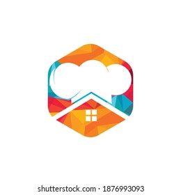Chef house vector logo design template. Creative chef home icon.
