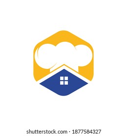 Chef house vector logo design template. Creative chef home icon.