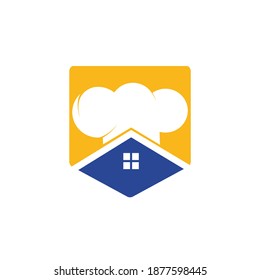 Chef house vector logo design template. Creative chef home icon.