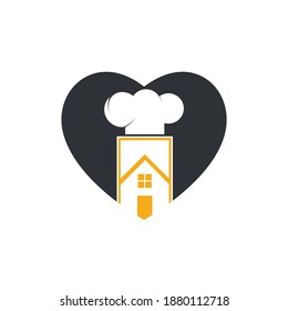 Chef house vector logo design template. Creative chef home icon.