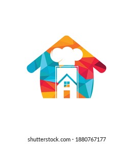 Chef house vector logo design template. Creative chef home icon.