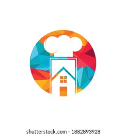 Plantilla de diseño del logotipo vectorial de la casa del chef. Icono creativo de la casa del chef.