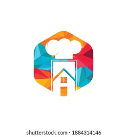 Chef house vector logo design template. Creative chef home icon.