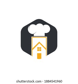 Chef house vector logo design template. Creative chef home icon.