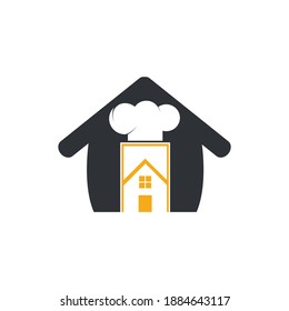 Chef house vector logo design template. Creative chef home icon.