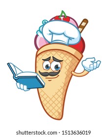 chef ice cream cone mascot character design