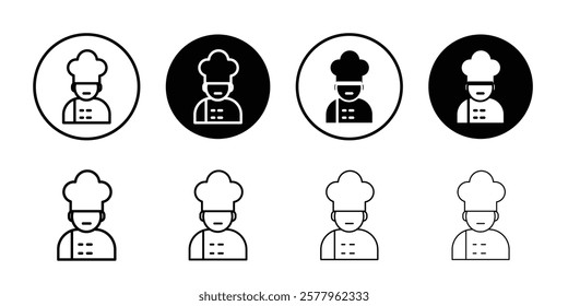 Chef icon black and white vector sign