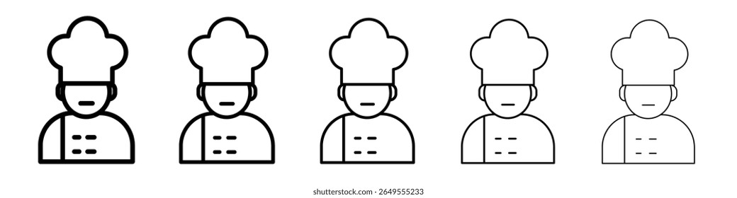 Chef icon black and white vector sign