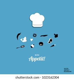Chef icon. Bon appetit. Menu vector