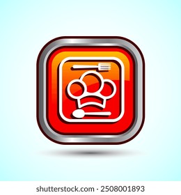 Chef Icon Button Design Illustration, Restaurant, Cooking Icon