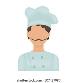 Chef icon in cartoon style isolated on white background. Pizza and pizzeria symbol stock vector illustration.