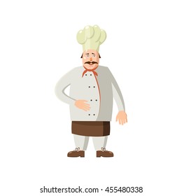 Chef icon in cartoon style on a white background