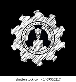 chef icon with chalkboard texture