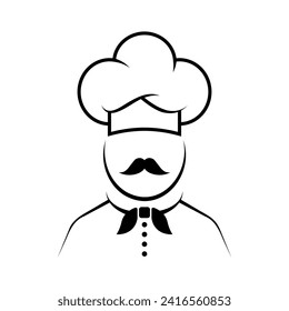 Icono del chef. El sombrero del chef. estilo lineal. Icono de vector