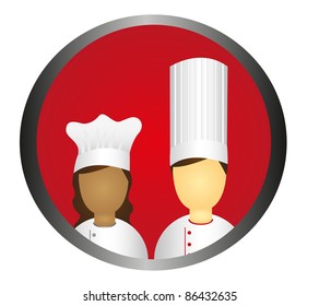 chef icon circle isolated over white background. vector