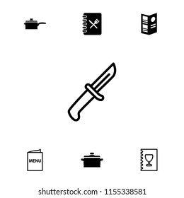 Chef icon. collection of 7 chef filled and outline icons such as menu, pan. editable chef icons for web and mobile.