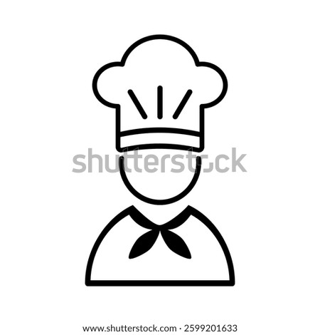 Chef icon, Cook with hat icon. Chef in cooking hat line icon. flat vector illustration design.