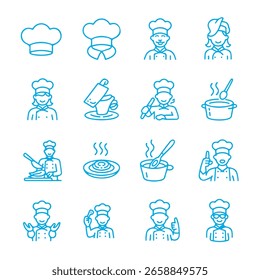 icono de chef, cocina, cocina, sombrero de chef, cocinero