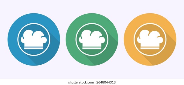 Chef icon design illustration, Restaurant, Cooking sign symbol in shadow button design