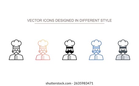 Chef icon design with white background stock illustration