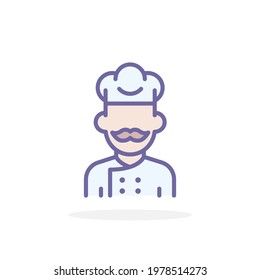 Chef icon in filled outline style. For your design, logo. Vector illustration.