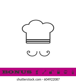 Chef icon flat. Black pictogram on white background. Vector illustration symbol and bonus button