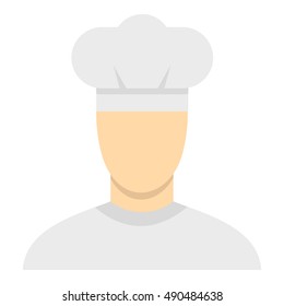 Chef icon in flat style isolated on white background. Job symbol vector illustration