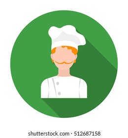 Chef icon in flat style isolated on white background. Pizza and pizzeria symbol stock vector illustration.