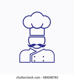 Chef Icon. Graphic Flat Isolated Symbol and Hat Vector Silhouette Outline Style