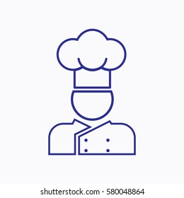 Chef Icon. Graphic Flat Isolated Symbol Outline Style Design