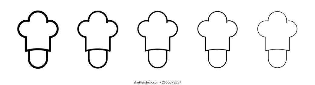 Chef icon graphic set. trendy stroke line style