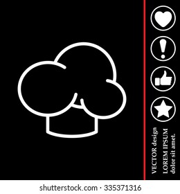 Chef icon. Chef hat. Line design. Restaurant menu design. Outline  vector illustration.