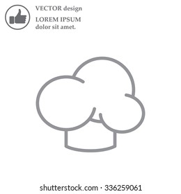 Chef icon. Chef hat. Line design. Restaurant menu design. Outline  vector illustration.