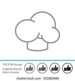 Chef icon. Chef hat. Line design. Restaurant menu design. Outline  vector illustration.