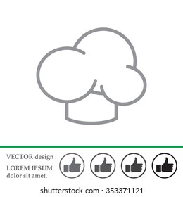 Chef icon. Chef hat. Line design. Restaurant menu design. Outline  vector illustration.