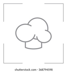 Chef icon. Chef hat. Line design. Restaurant menu design. Outline  vector illustration.