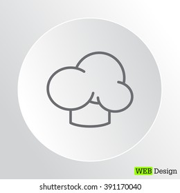 Chef icon. Chef hat. Line design. Restaurant menu design. Outline  vector illustration.