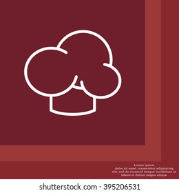 Chef icon. Chef hat. Line design. Restaurant menu design. Outline  vector illustration.