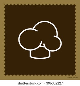 Chef icon. Chef hat. Line design. Restaurant menu design. Outline  vector illustration.