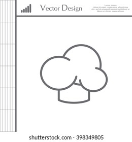 Chef icon. Chef hat. Line design. Restaurant menu design. Outline  vector illustration.