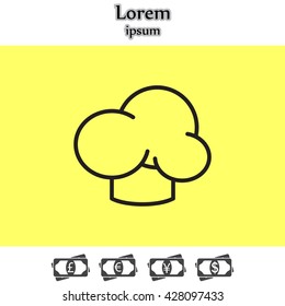 Chef icon. Chef hat. Line design. Outline  vector illustration.
