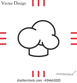Chef icon. Chef hat. Line design. Restaurant menu design. Outline  vector illustration.