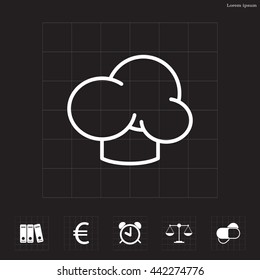 Chef icon. Chef hat. Line design. Restaurant menu design. Outline  vector illustration.