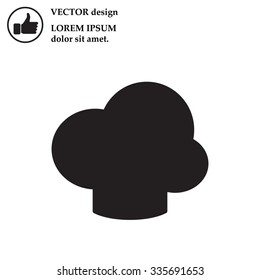 Chef icon. Chef hat. Restaurant menu design. Outline  vector illustration.