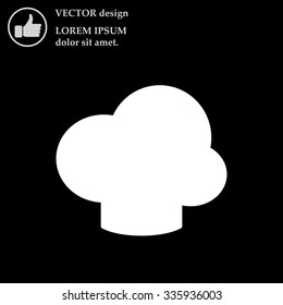 Chef icon. Chef hat. Restaurant menu design. Outline  vector illustration.