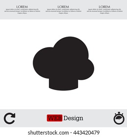 Chef icon. Chef hat. Restaurant menu design. Outline  vector illustration.