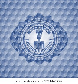 chef icon inside blue badge with geometric background.