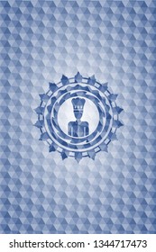 chef icon inside blue hexagon badge.
