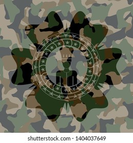 chef icon inside camouflage texture